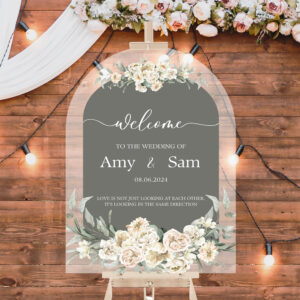 Bohemian-inspired Acrylic Welcome Board for Weddings