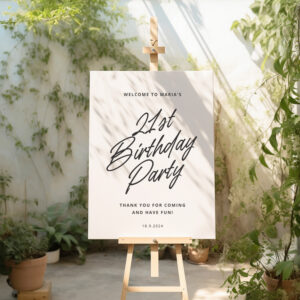 Trendy Acrylic Welcome Sign for Birthday Bash